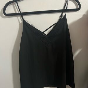 Black Lace Trim Cami Top
